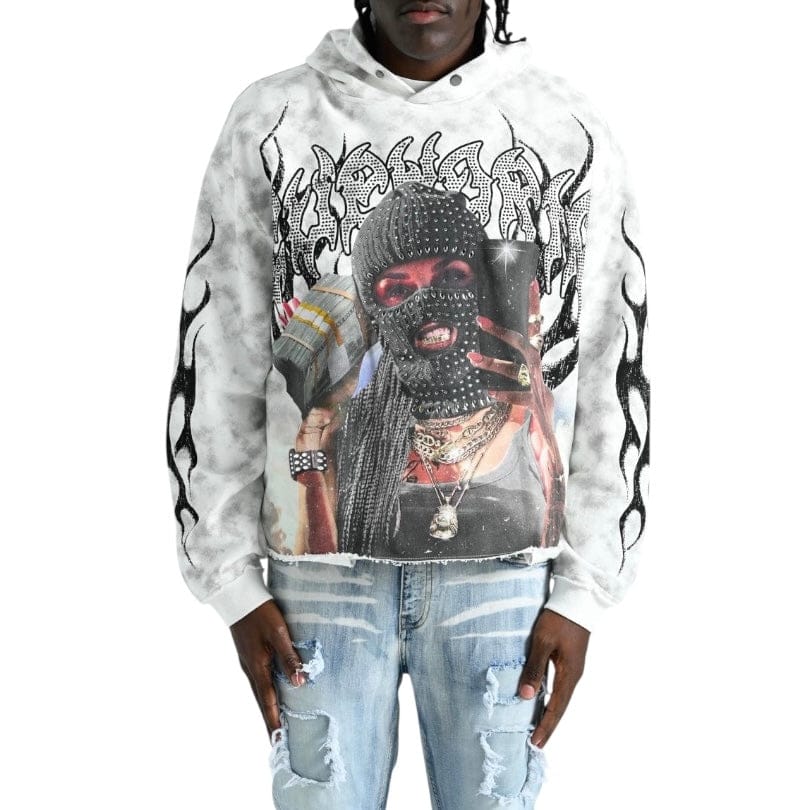 Taker Euphoria Cropped Hoodie (White)