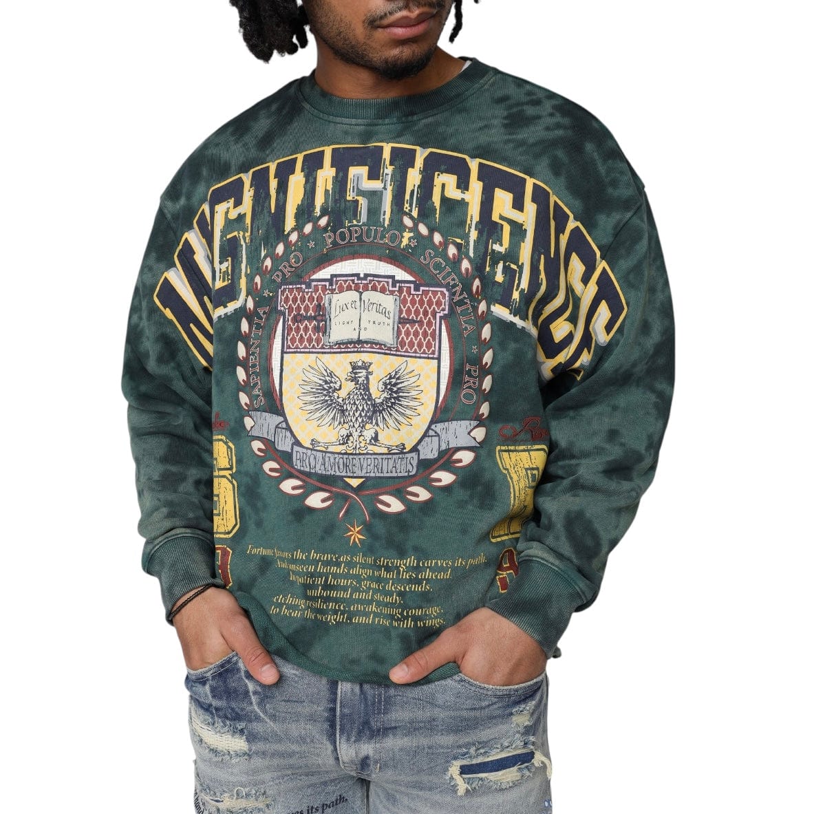 Smoke Rise Magnificence French Terry Crewneck (June Bug) FO25576