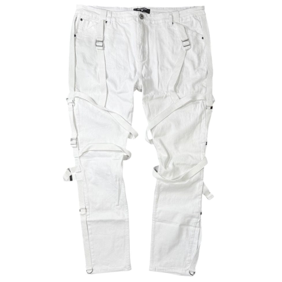 Serenede Strapped Denim Jean (White) SRND126