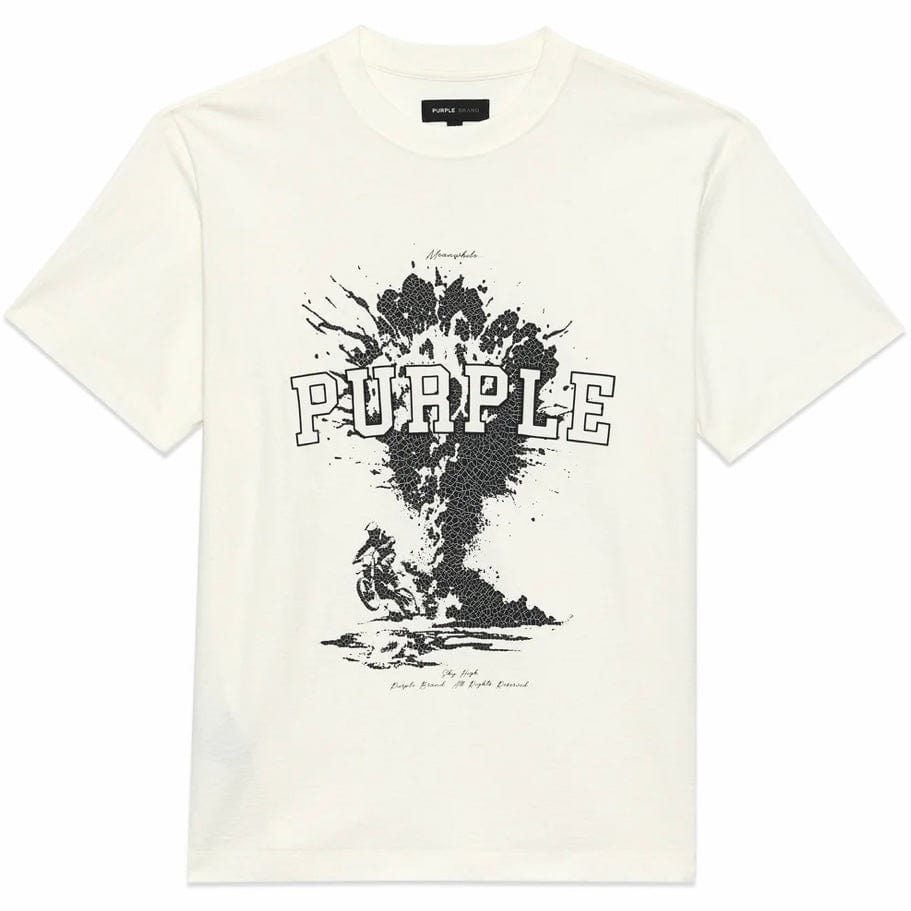 Purple Brand Textured Sky High SS Tee (Brilliant White) P104-JSBW324