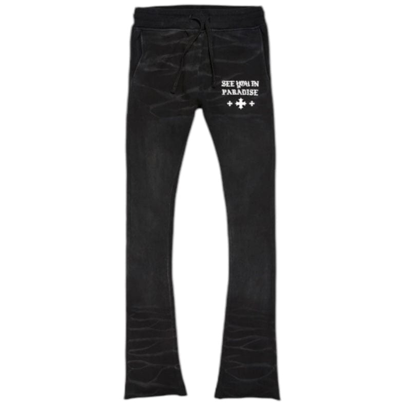 See You In Paradise Stacked Sweatpants (Vintage Black) 8639L