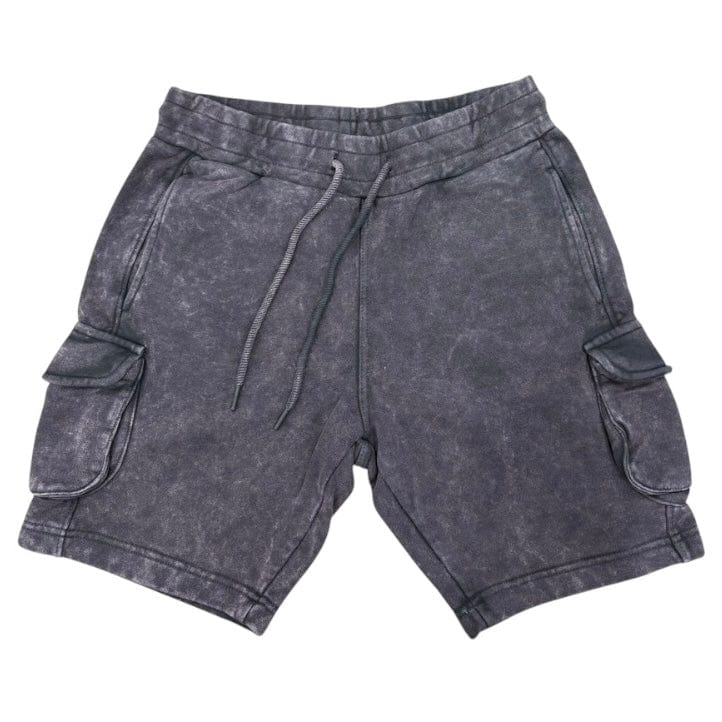 G West French Terry Cargo Shorts (Plum Acid Wash) GWAPSH2040