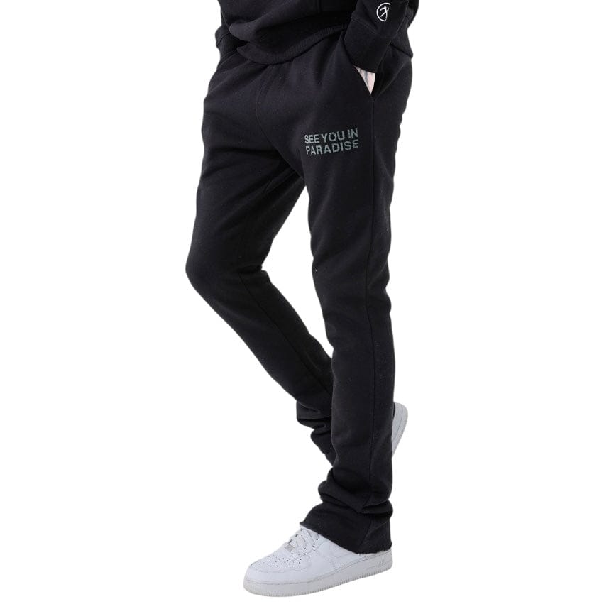See You In Paradise Stacked Sweatpants (Black)