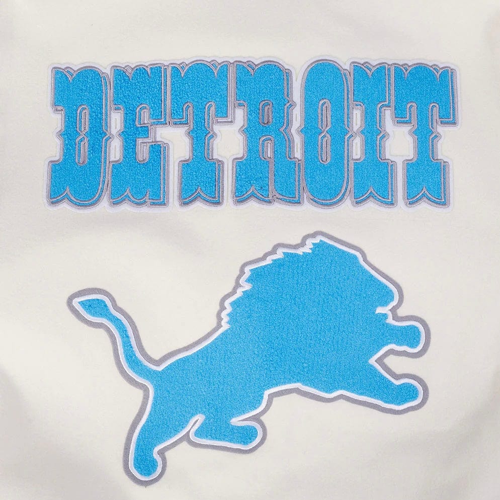 Pro Standard NFL Detroit Lions Retro Classic Varsity Jacket (Eggshell/Black)