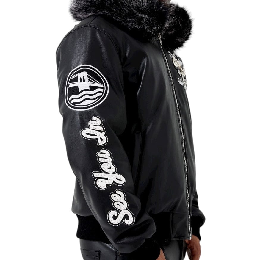 See You In Paradise Crooklyn Hooded Bomber Jacket (Black) 91681