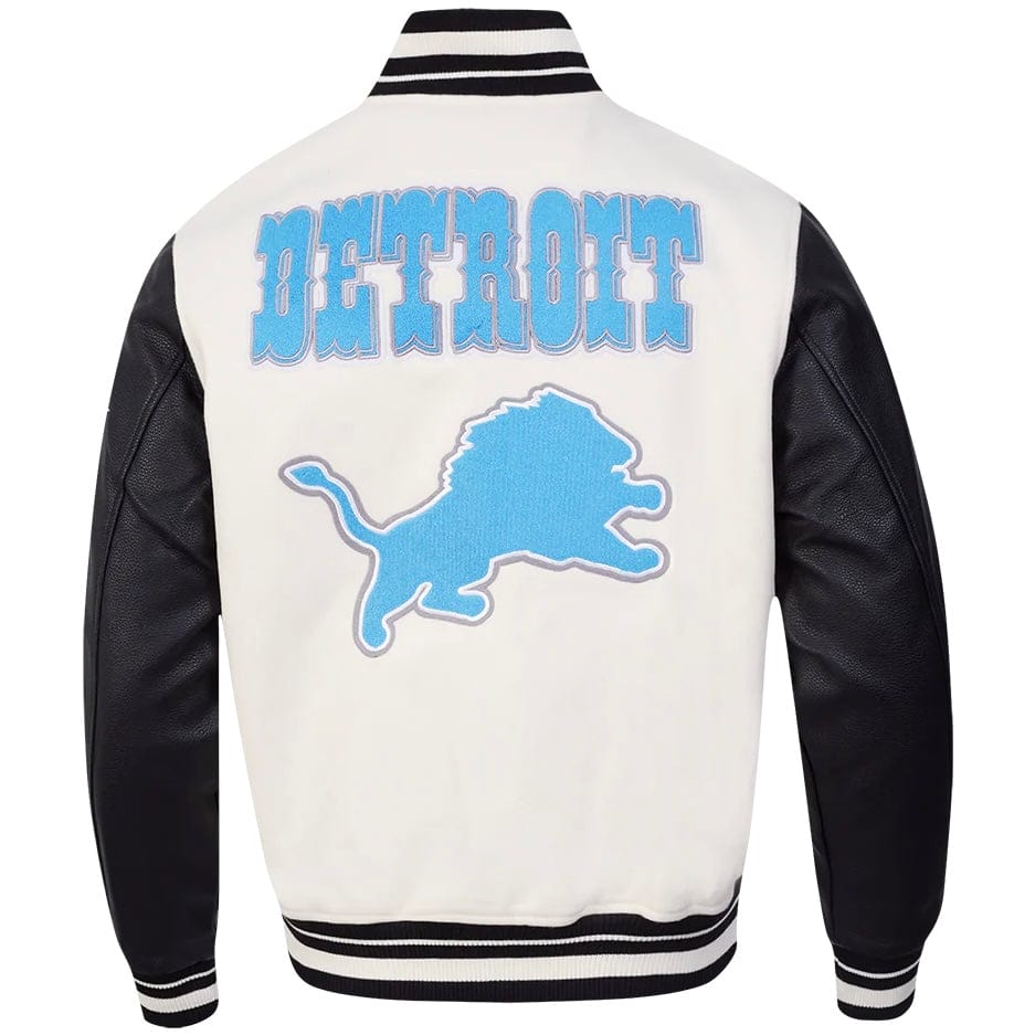 Pro Standard NFL Detroit Lions Retro Classic Varsity Jacket (Eggshell/Black)