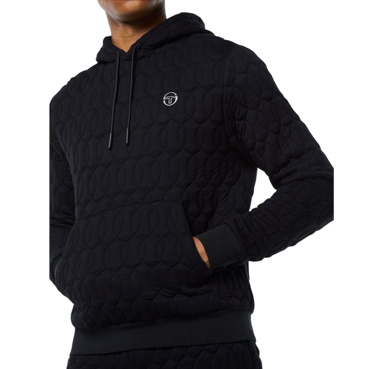 Sergio Tacchini Aversa Quilted Hoodie & Sweatpants Set (Black Beauty)