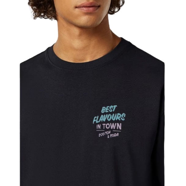 Scotch & Soda Relaxed-Fit Printed Artwork T-Shirt (Washed Black) 180050