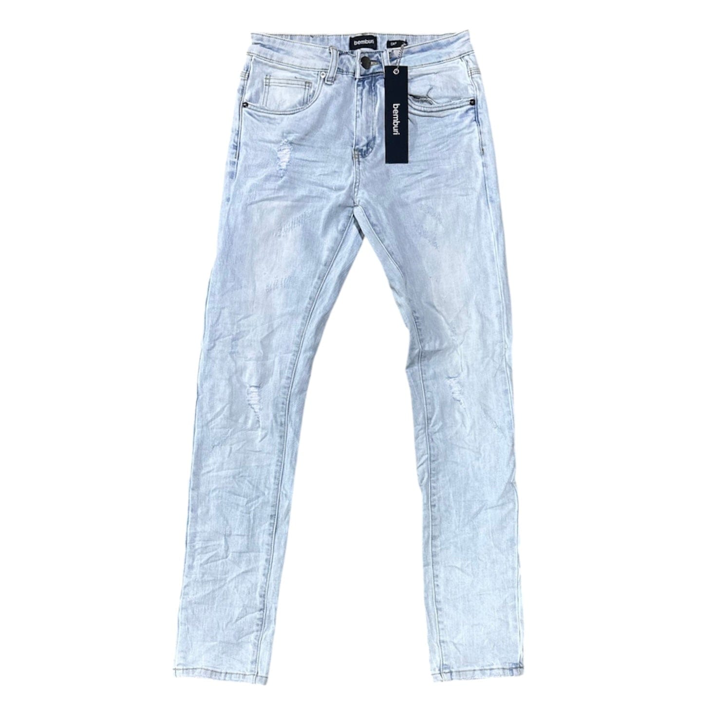 Bemburi Skinny Fit Distressed Denim Jean (Blue Wash) M8767D