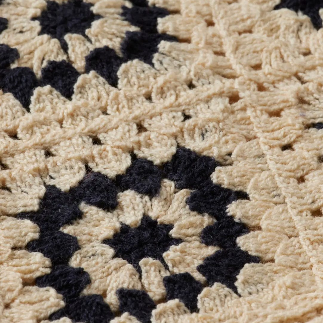 Scotch & Soda Crochet Knit LS Polo (Parchment Geometric Flower) 178520