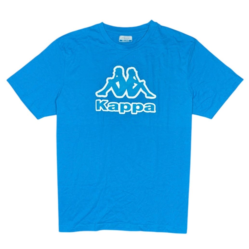 Kids Kappa Logo Tape Bant T Shirt (Blue/White) 37158BW