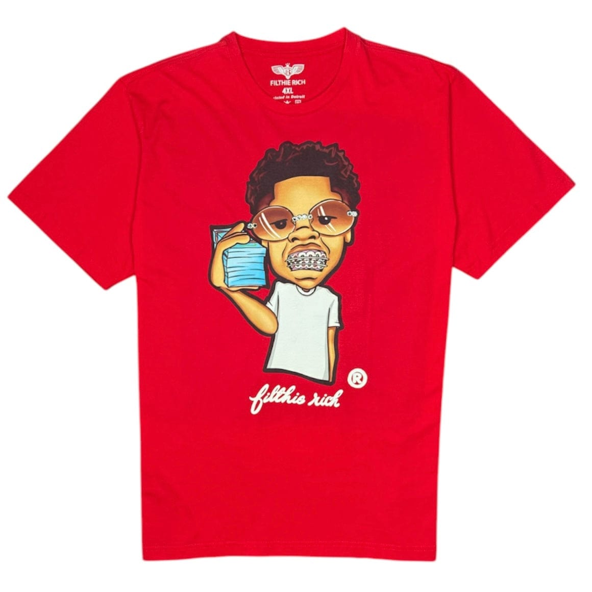 Filthie Rich Braces T Shirt (Red)