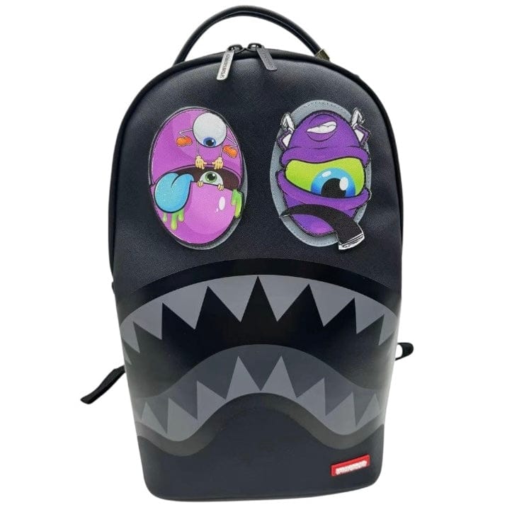 Sprayground Black Removable Eyes DLXSV Backpack