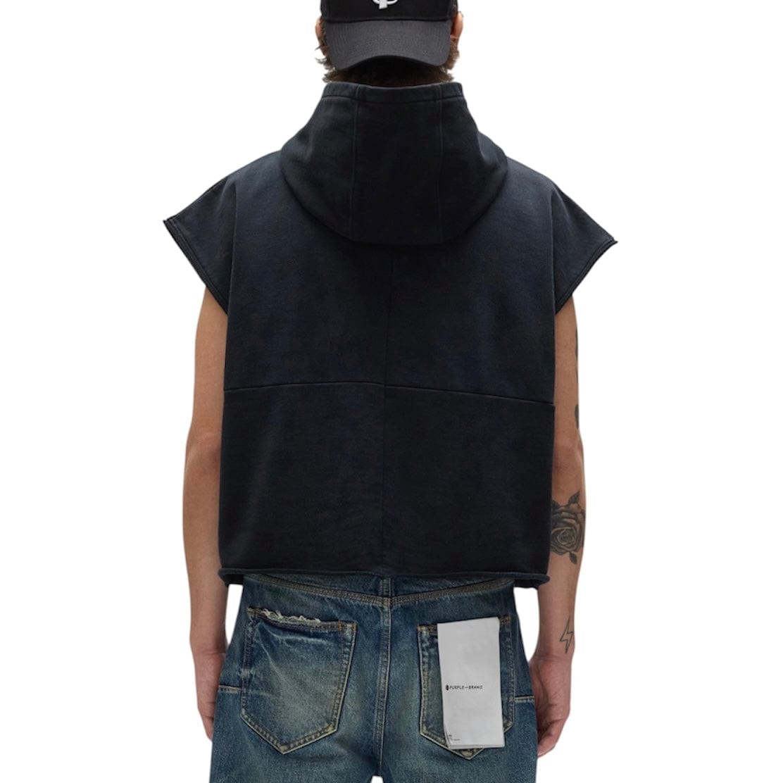 Purple Brand Sleeveless Hoodie (Black) M4153-MFBB325