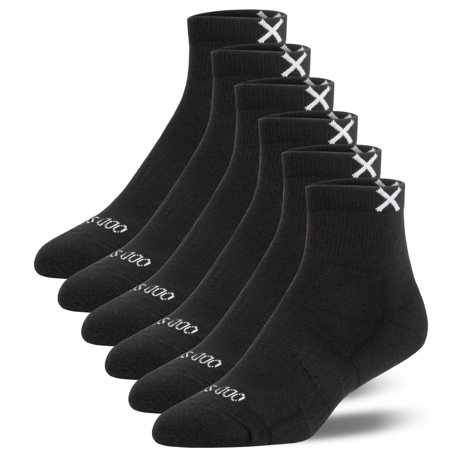 Odd Sox Basix Quarter Socks (Black) 6-Pack