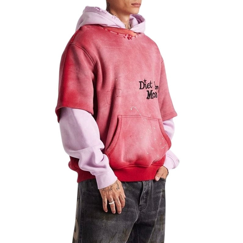 Diet Starts Monday Double Layer Hoodie (Washed Red/Pink)