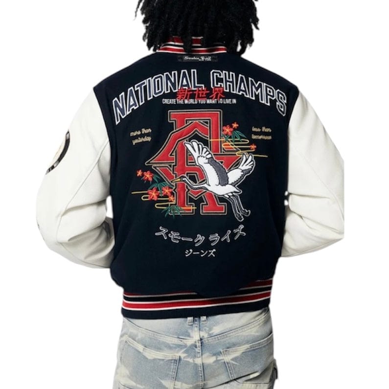Smoke Rise Tokyo Varsity Jacket (Navy) WW23699
