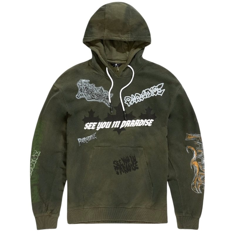 See You In Paradise The Reaper Pullover Hoodie (Olive) 8641H