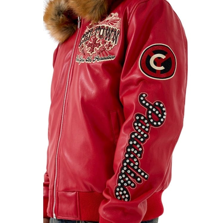 See You In Paradise Windy City Hooded Bomber Jacket (Red) 91748