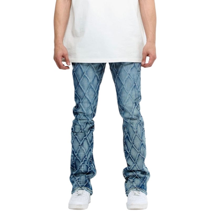 Valabasas Tired Stacked Denim Jean (Blue Washed) VLBS-VJ3-1002