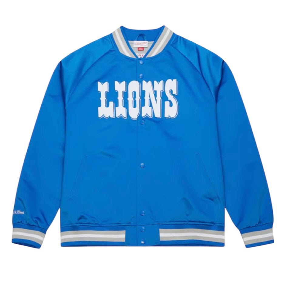 Mitchell & Ness NFL Detroit Lions Vintage Lightweight Satin Snap Jacket (Blue)