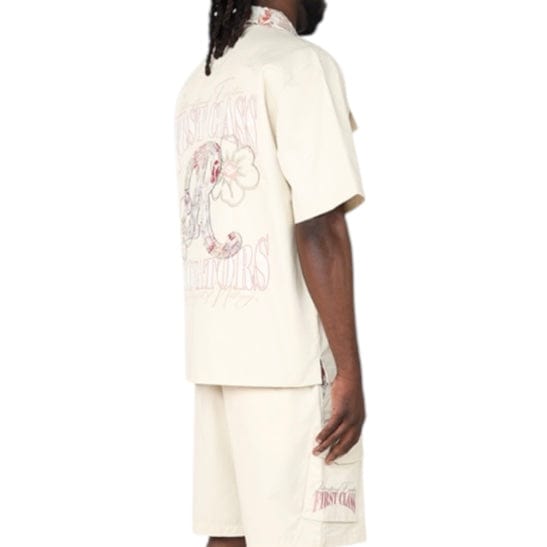 Smoke Rise Boxy Tapestry SS Buttoned Down Set (Ecru) WH25196