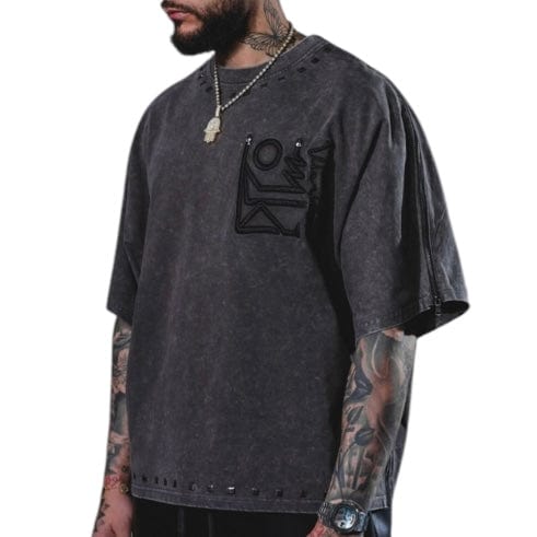 Vie Riche Tribal Stones Tee (Acid Wash Grey) VR1351-AGY