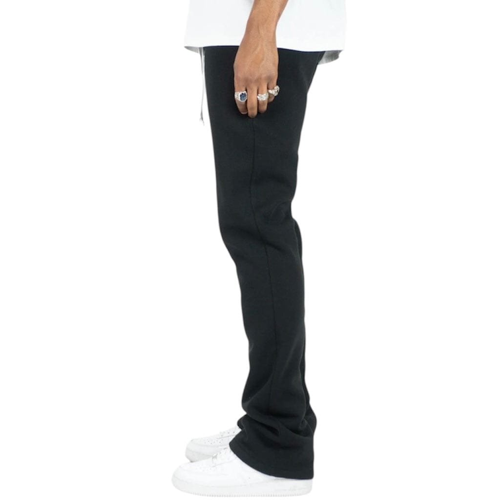 Rebel Minds Stacked Fleece Sweatpants (Black) 100-475