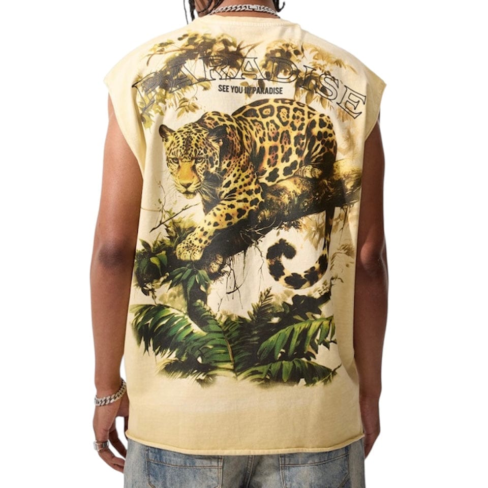 See You In Paradise Cutoff High Density Tee (Light Khaki) 7006A