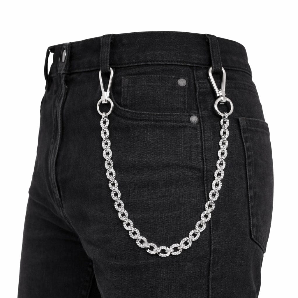 Jewelry Essentials Iced Infinity Link Pant Chain (Silver) BKC-271S