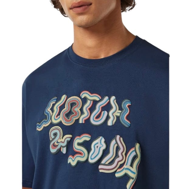 Scotch & Soda Relaxed-Fit Logo Artwork T-Shirt (Atlantic Blue) 180058