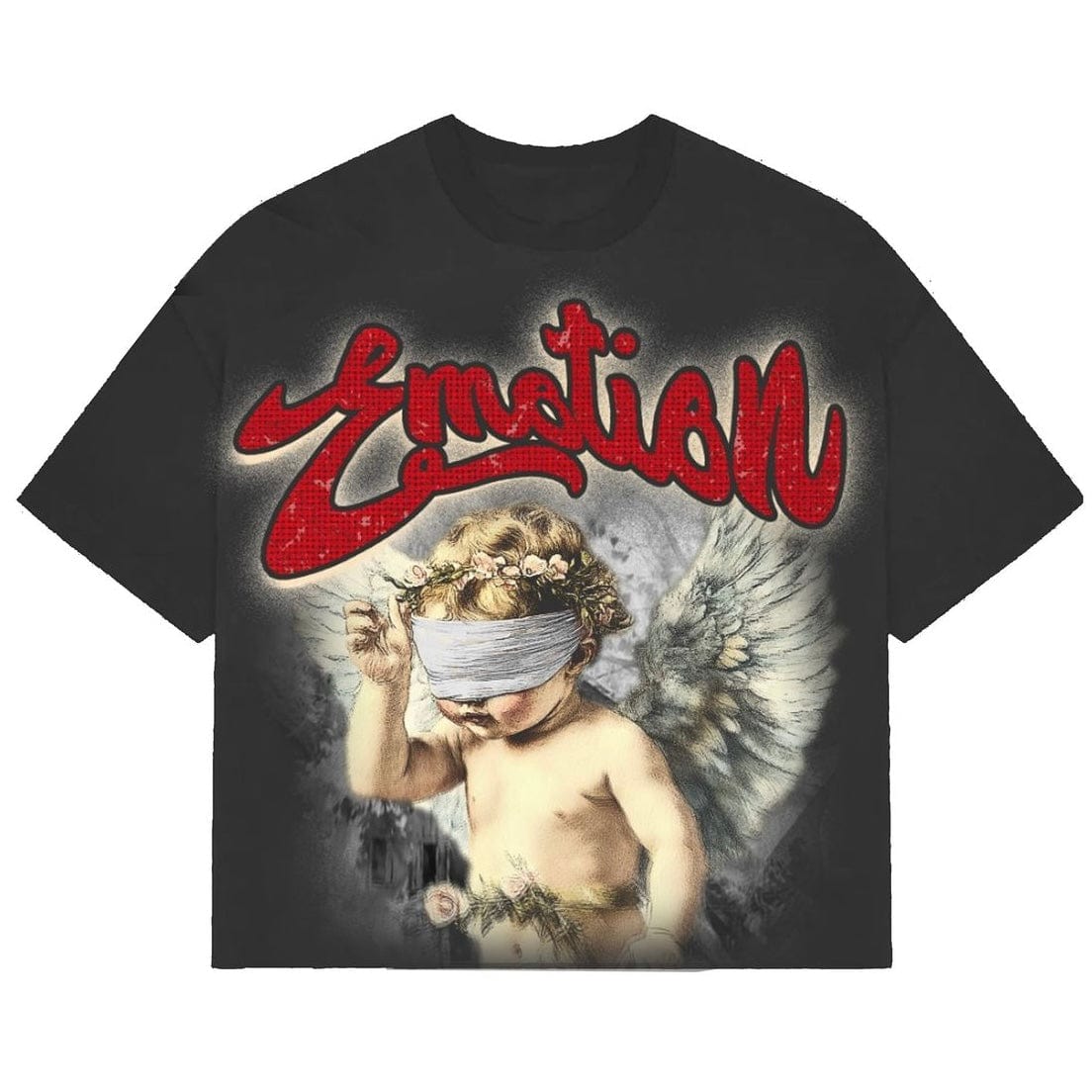 Mixed Emotion Cropped Blinded Tee (Grey)