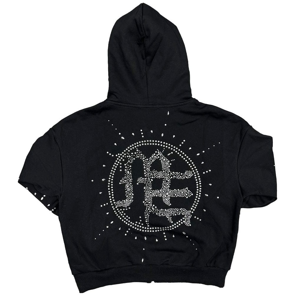Mixed Emotion Eclipse Rhinestone Hoodie & Sweatpants Set (Black)