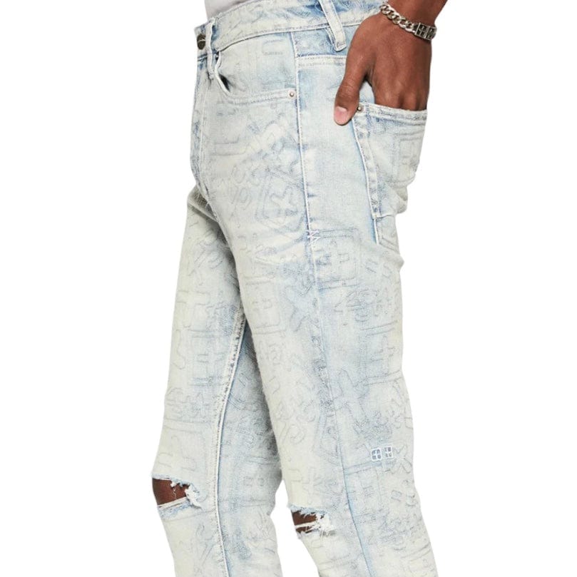 Ksubi Van Winkle Stencil Legacy Denim (Indigo) MFA24DJ014