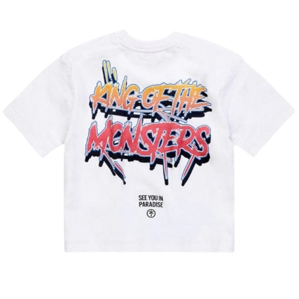 Kids Jordan Craig Sea Monster Cropped Boxy T Shirt (White) 9201AK