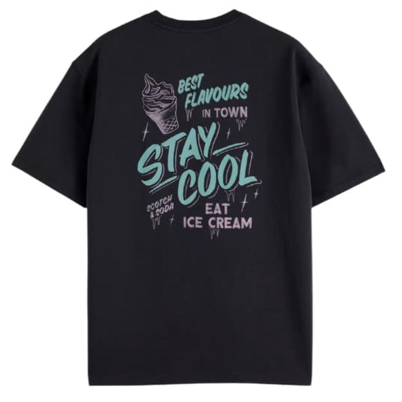 Scotch & Soda Relaxed-Fit Printed Artwork T-Shirt (Washed Black) 180050