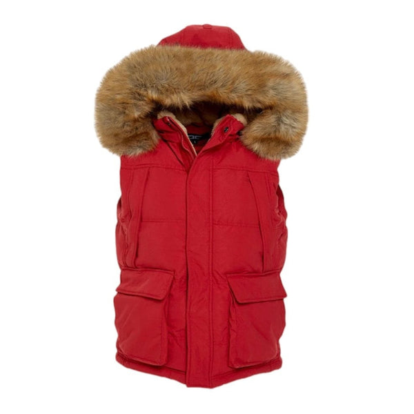 Jordan Craig Yukon Fur Lined Puffer Vest (Red) 9374V