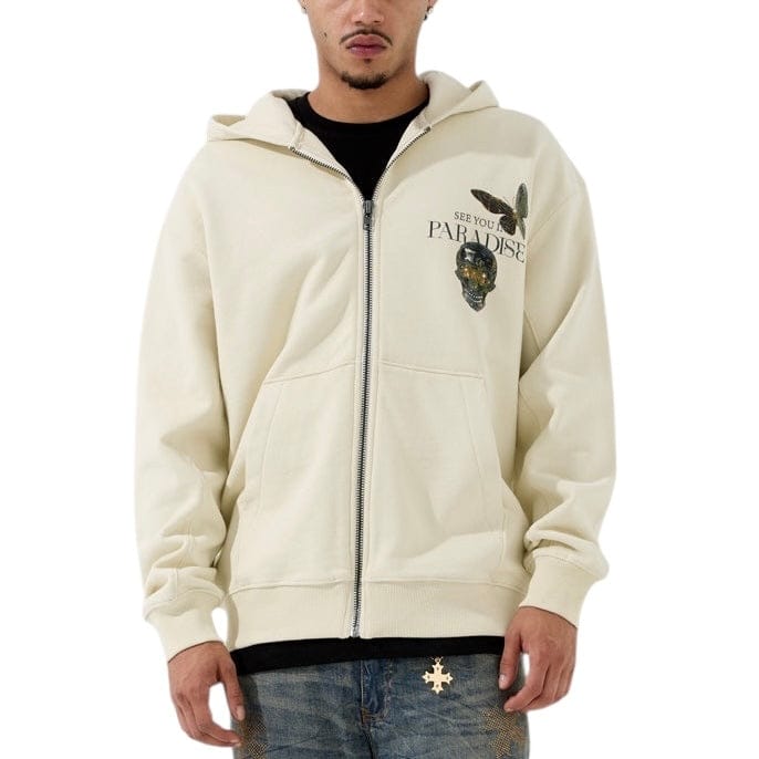 See You In Paradise Butterfly Effect Zip Up Hoodie (Cream) 8267H
