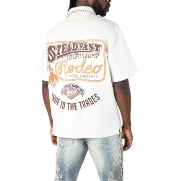 Smoke Rise Boxy Western Buttoned Down Shirt (Chalk) WH25198