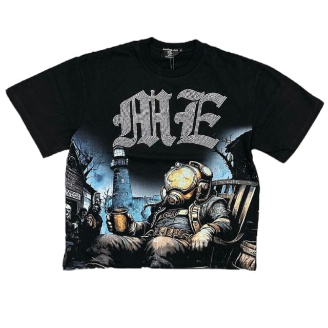 Mixed Emotion Astronaut Rhinestone Tee (Black)