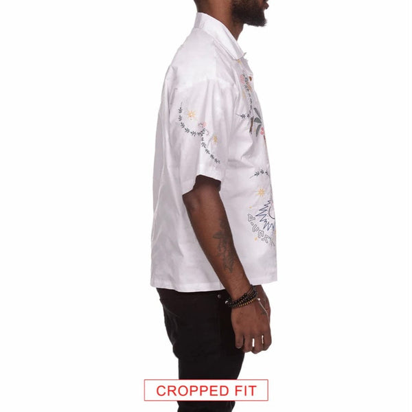 Ice Cream Cropped Fit The Palms SS Woven Shirt (White) 441-3600