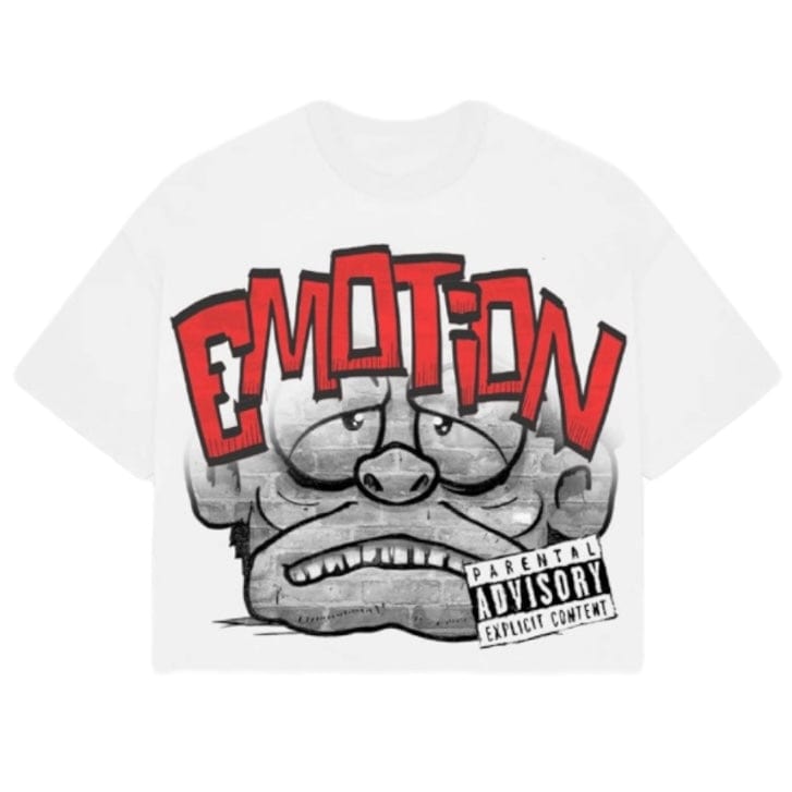 Mixed Emotion Monster Cropped Tee (White)