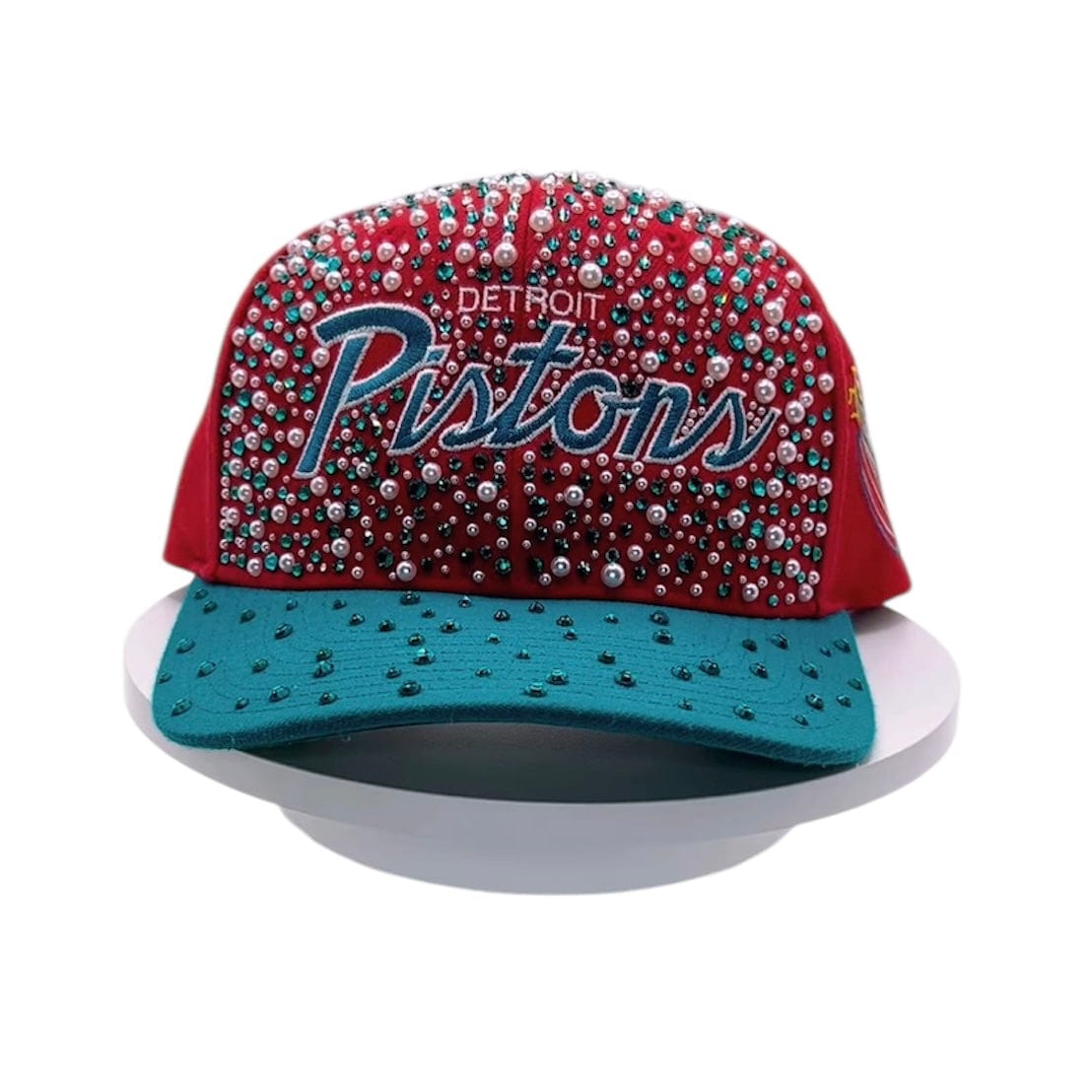 Headstartcustoms Detroit Pistons Pearled Hat