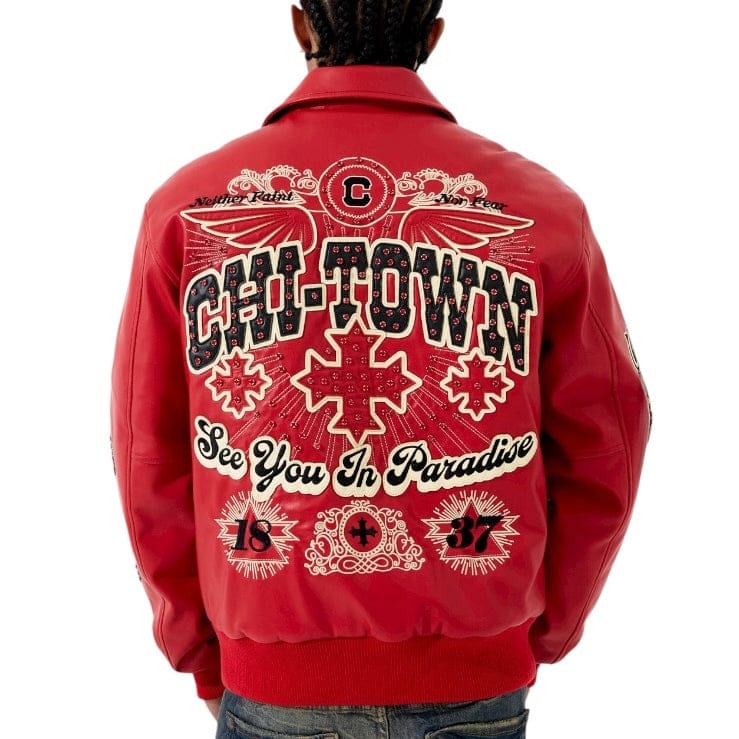See You In Paradise Windy City Varsity Jacket (Red) 91747