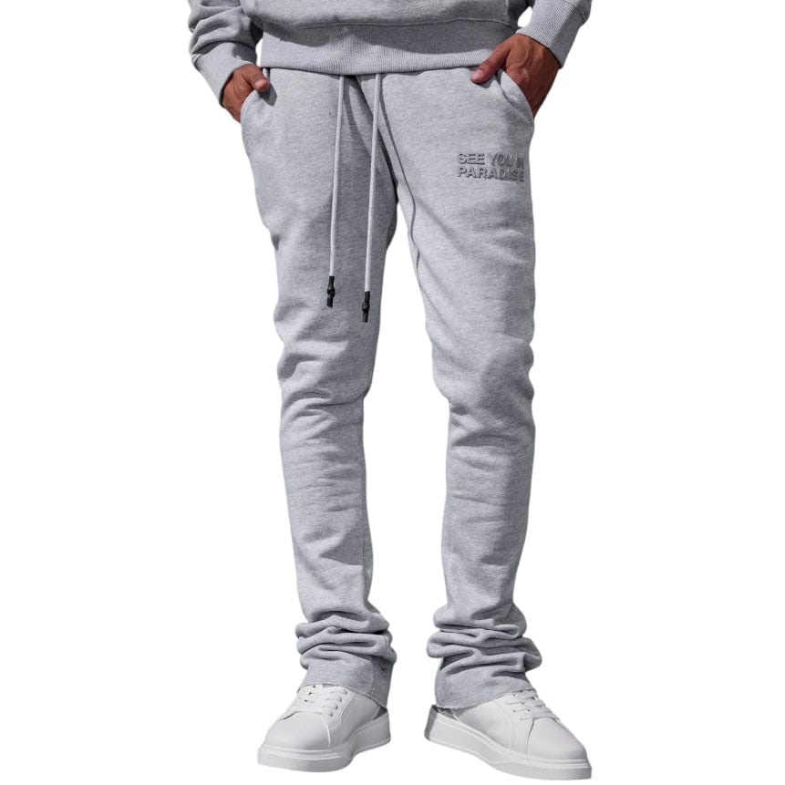 See You In Paradise Tonal Stacked Sweatpants (Heather Grey)