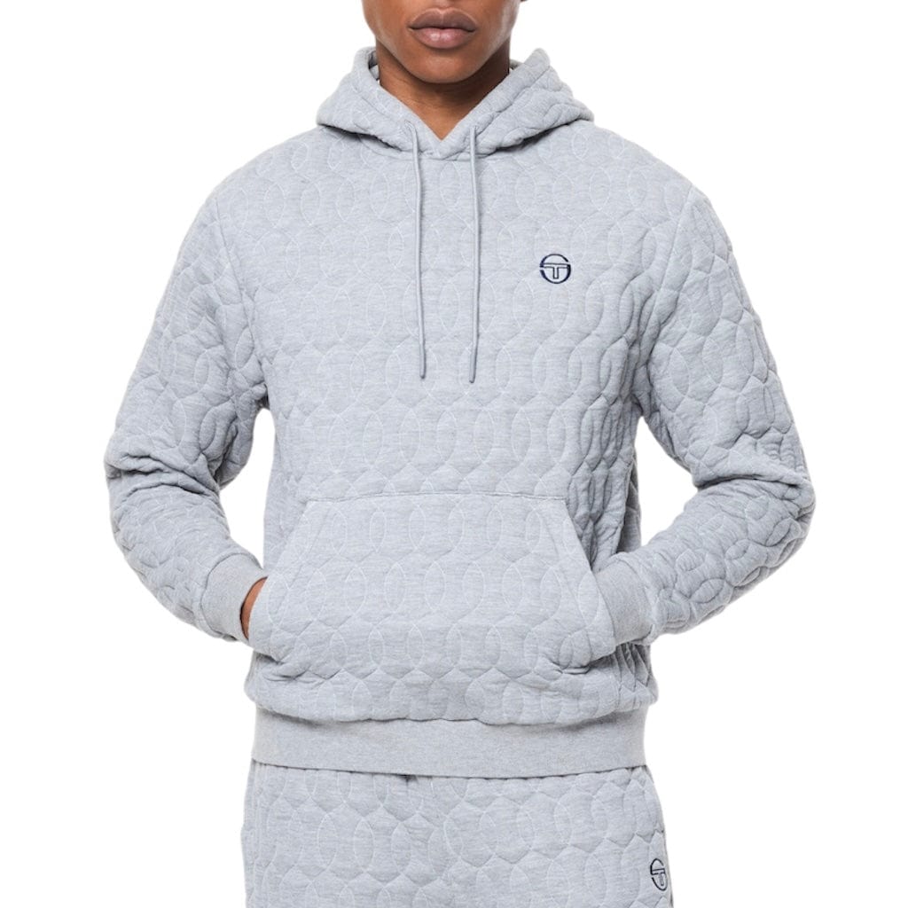 Sergio Tacchini Aversa Quilted Hoodie & Sweatpants Set (Light Heather Grey)