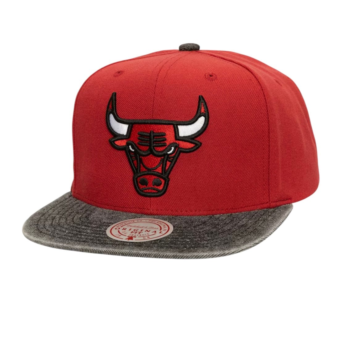 Mitchell & Ness Nba Chicago Bulls Denim Patchwork Snapback (Red)
