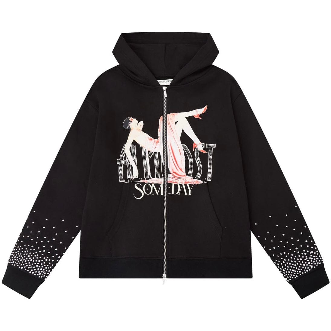 Almost Someday High Class Zip Up Hoodie (Sun Fade Black) AS-H25-015