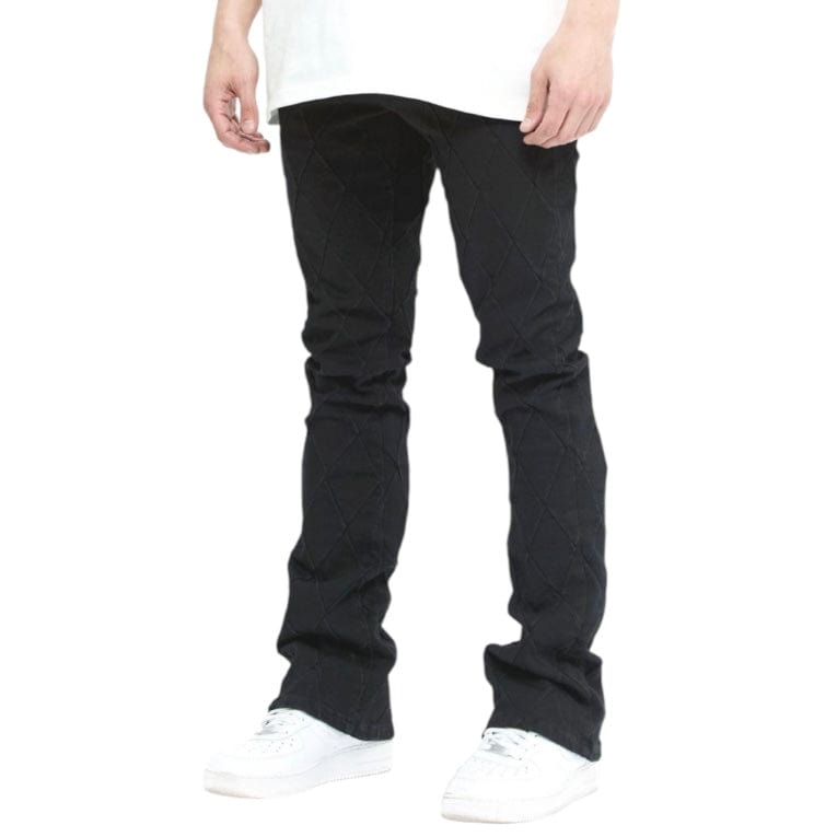 Valabasas Tired Stacked Denim Jean (Jet Black) VLBS-VJ3-1002