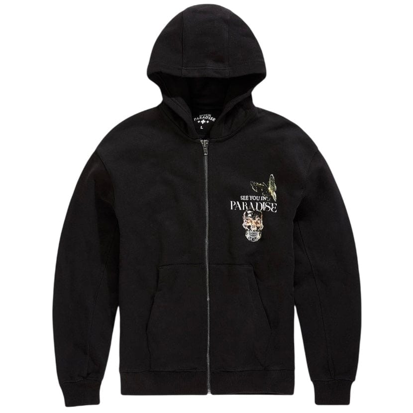 See You In Paradise Butterfly Effect Zip Up Hoodie (Black) 8267H
